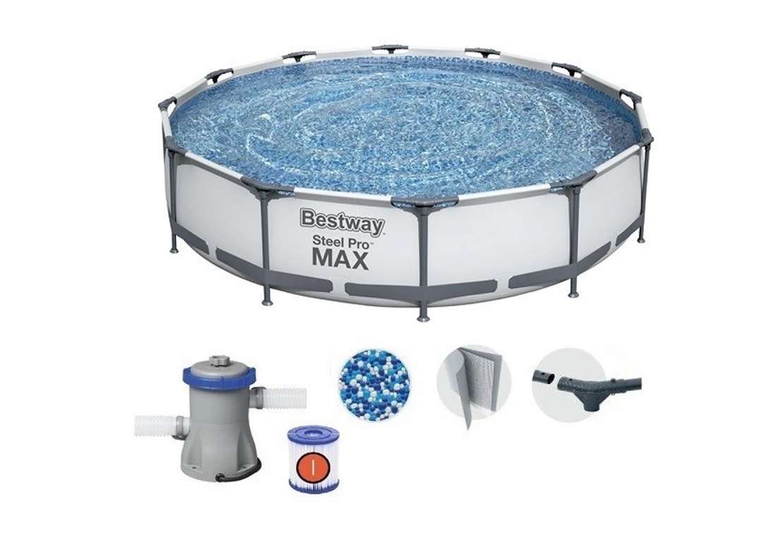 Bestway 56416 | Size 12.0 x 12.0 x 2.50 Ft | Steel Pro MAX Round Metal Frame Portable Ready-Made Swimming Pool - Image 3