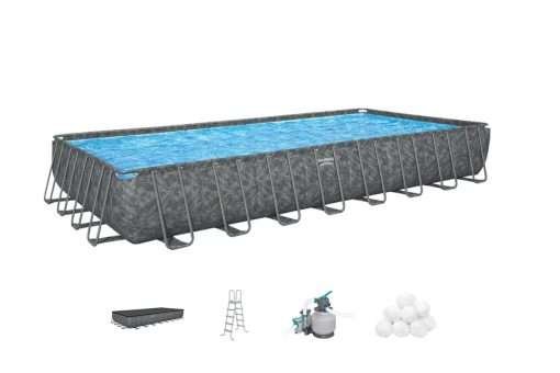 Bestway 561KJ | Size 31.4 x 16.0 x 4.33 Ft | APX Rectangular Metal Frame Portable Ready-Made Swimming Pool - Image 5