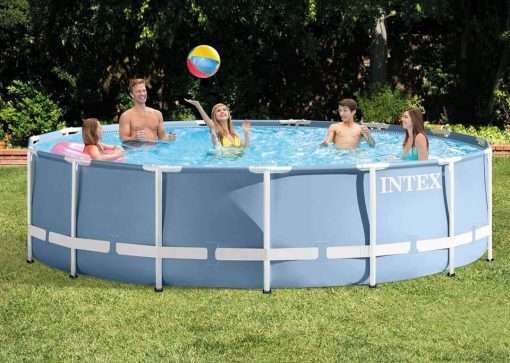 Intex 26762 | Size 24.02 x 24.02 x 4.33 Ft | Prism Frame Round Metal Frame Portable Ready-Made Swimming Pool - Image 5