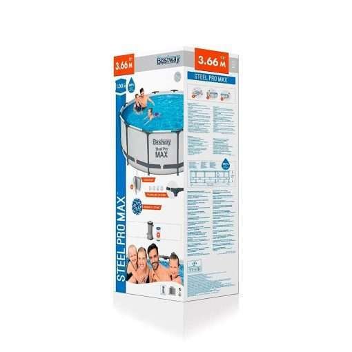 Bestway 56260 | Size 12.0 x 12.0 x 3.0 Ft | Steel Pro MAX Round Metal Frame Portable Ready-Made Swimming Pool - Image 3
