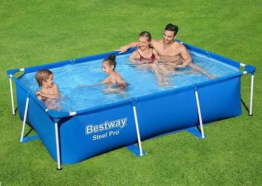 Bestway 56401 | Size 7.3 x 4.9 x 1.30 Ft | Steel Pro Rectangular Metal Frame Portable Above Ground Swimming Pool - Image 5