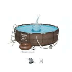 Bestway 56709 | Size 12.0 x 12.0 x 3.28 Ft | Steel Pro MAX Deluxe Series Round Metal Frame Portable Swimming Pool