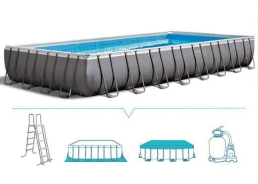 Intex 26374 | Size 32.0 x 16.0 x 4.33 Ft | Ultra XTR Rectangular Metal Frame Portable Ready-Made Swimming Pool - Image 3