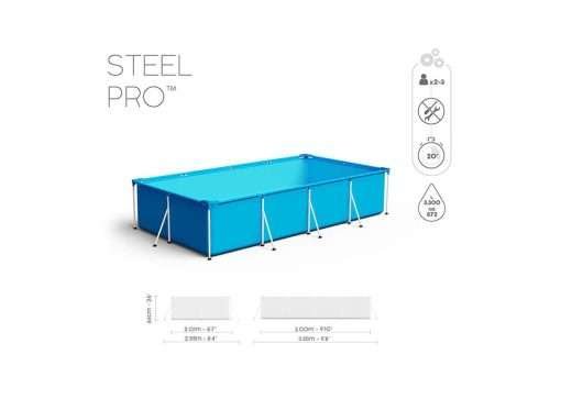Bestway 56411 | Size 9.1 x 6.7 x 2.10 Ft | Steel Pro Rectangular Metal Frame Portable Ready-Made Swimming Pool - Image 10
