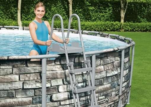 Bestway 56883 | Size 20.0 x 20.0 x 4.50 Ft | Power Steel Round Metal Frame Portable Ready-Made Swimming Pool - Image 4