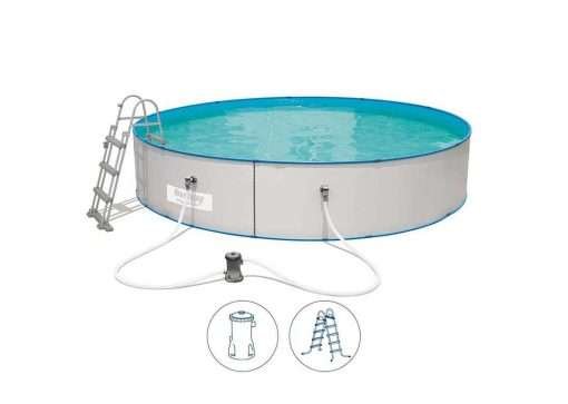 Bestway 56386W | Size 15.09 x 15.09 x 2.09 Ft | Hydrium Steel Round Metal Frame Portable Ready-Made Swimming Pool - Image 6
