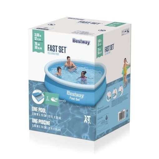 Bestway 57308 | Size 12.0 x 12.0 x 2.5 Ft | Inflatable Round Fast Set Portable Ready-Made Swimming Pool - Image 3