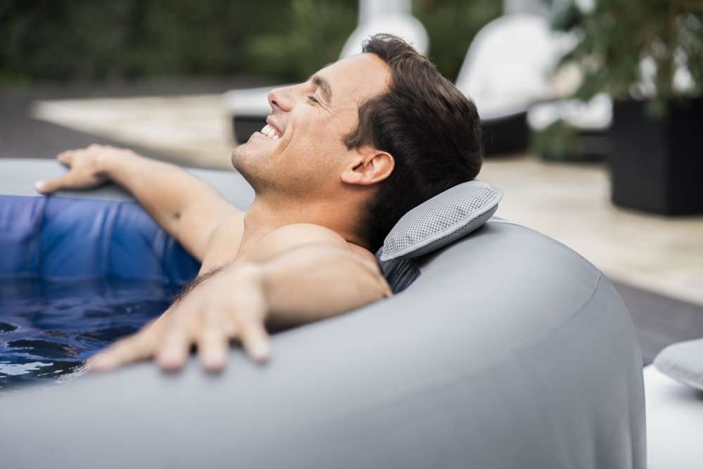 Bestway 60075 | Size 7.80 x 7.80 x 2.63 Ft | Inflatable Portable Spa Lay Z Bathtub Santorini - Image 7