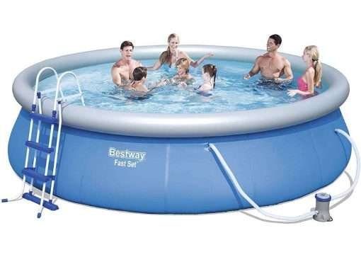 Bestway 57316 | Size 15.0 x 15.0 x 2.75 Ft | Fast Set Inflatable Round Portable Ready-Made Swimming Pool - Image 4